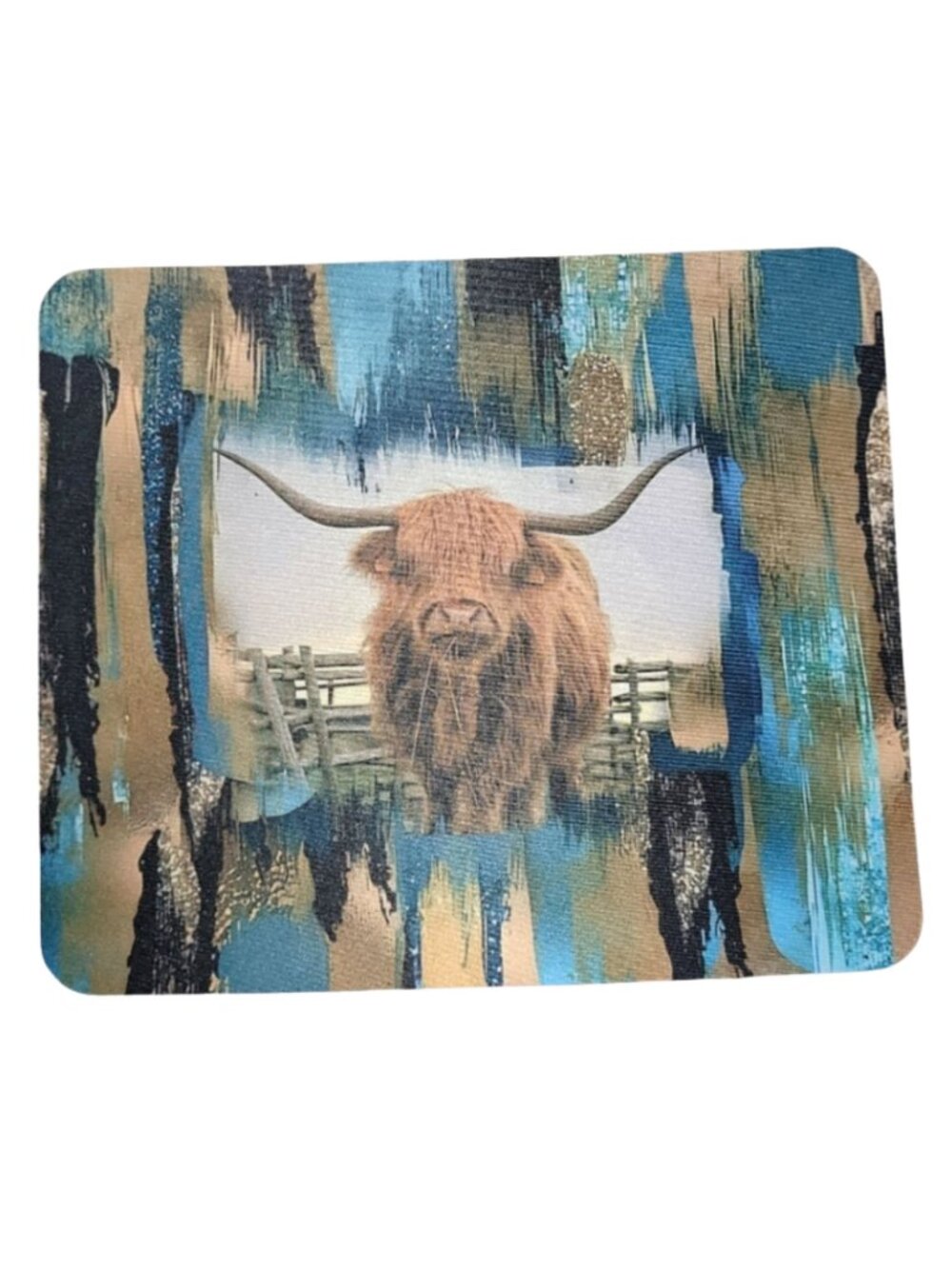 Highland Cow Western Computer Mouse Pad Smooth Surface Non Slip Desk Accessory